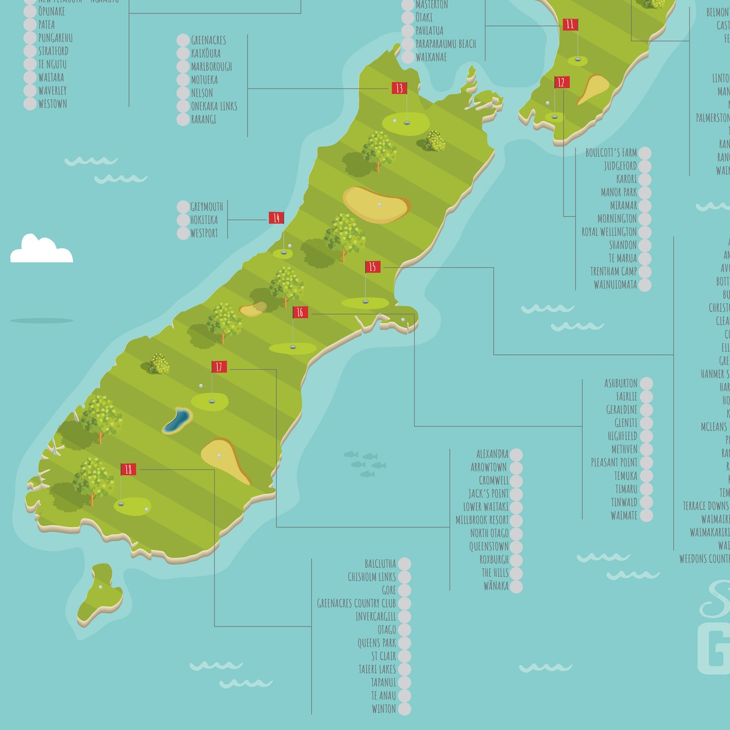 18 Hole Golf Scratch Map - Scratch Golf NZ