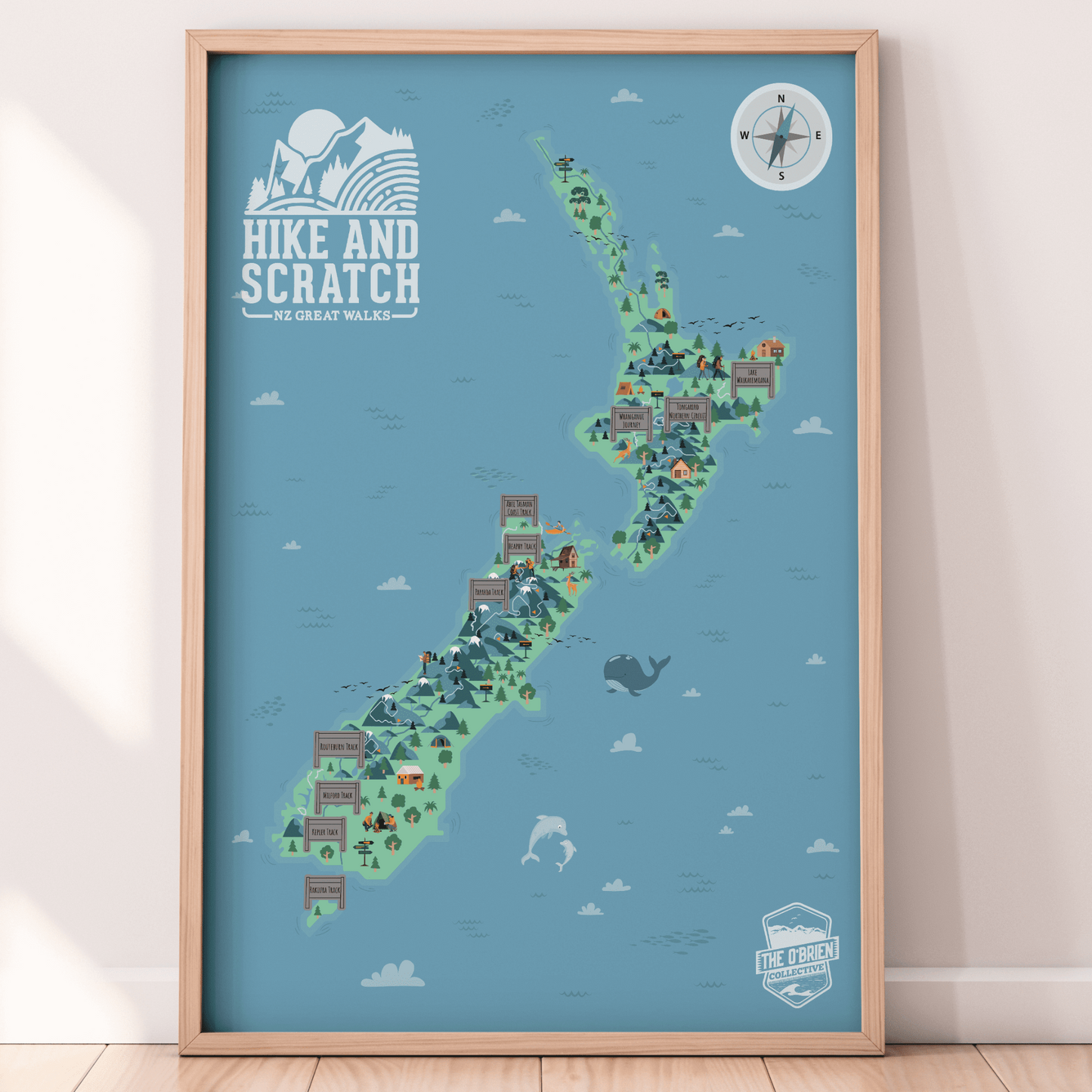 Hike Scratch Map - Hike and Scratch Great Walks NZ