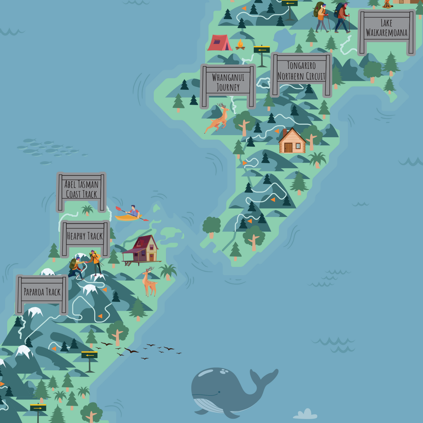 Hike Scratch Map - Hike and Scratch Great Walks NZ