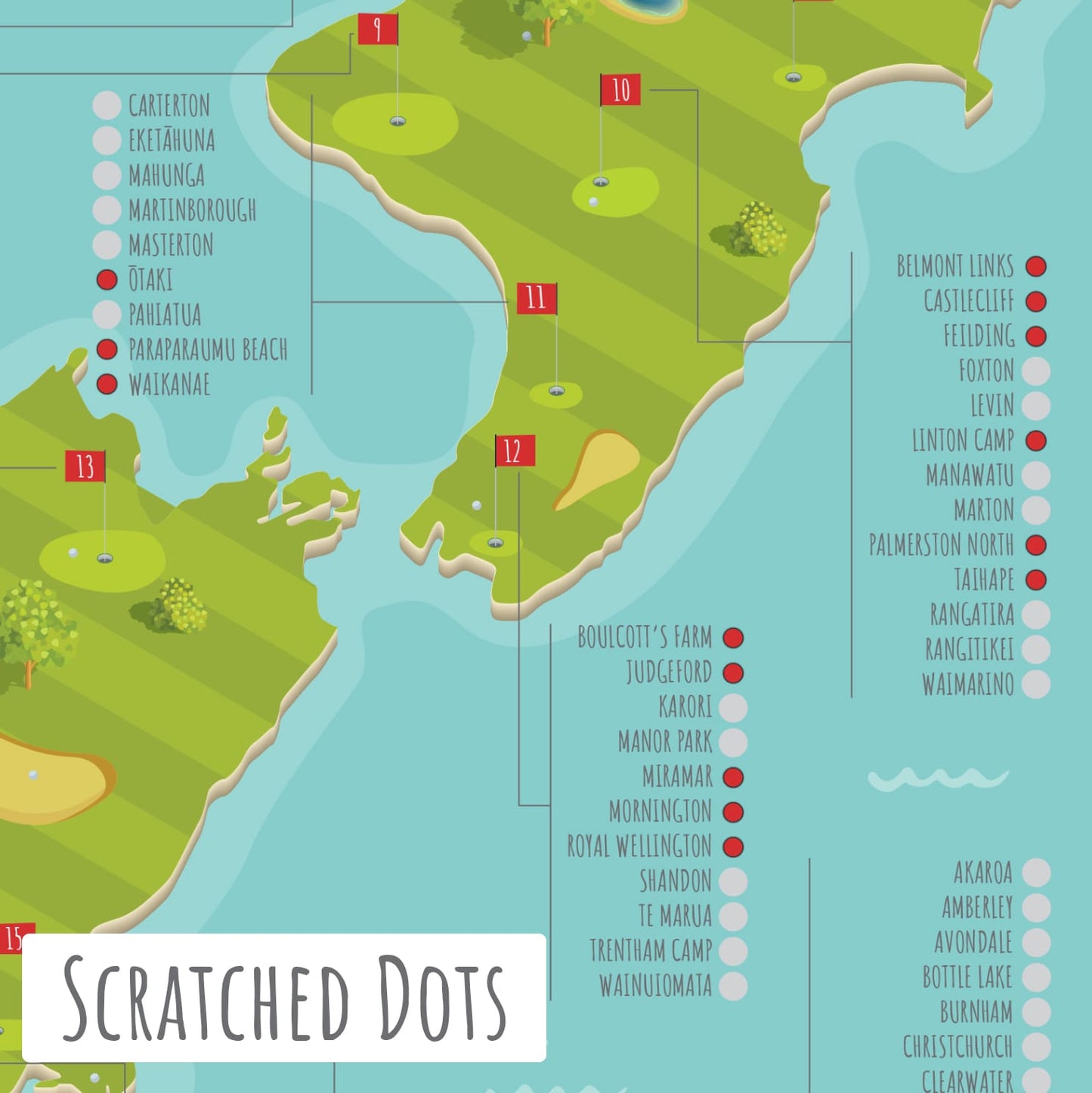 18 Hole Golf Scratch Map - Scratch Golf NZ