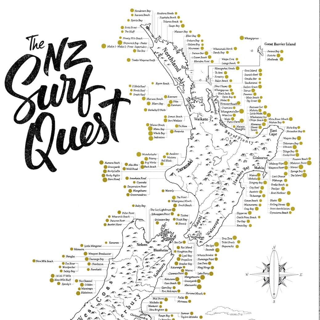 NZ Surf Quest Scratch Map