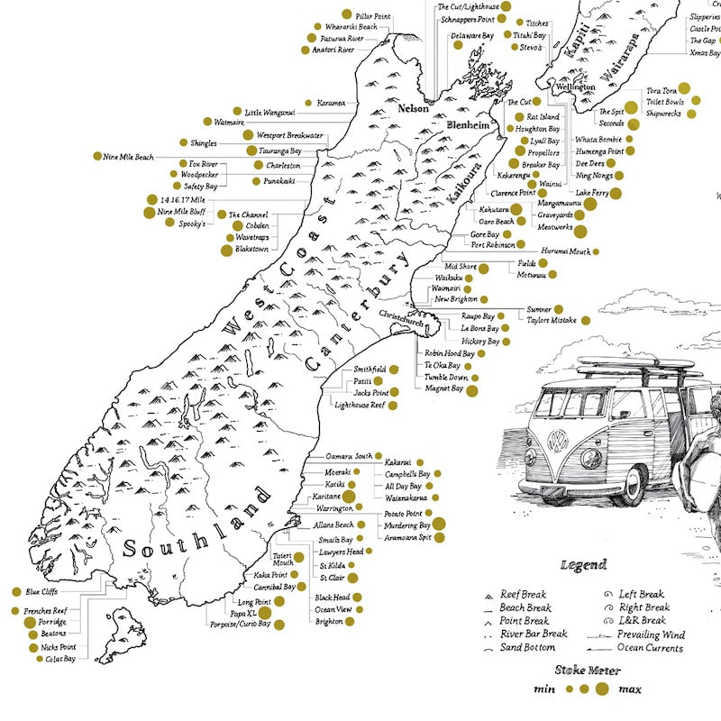 NZ Surf Quest Scratch Map
