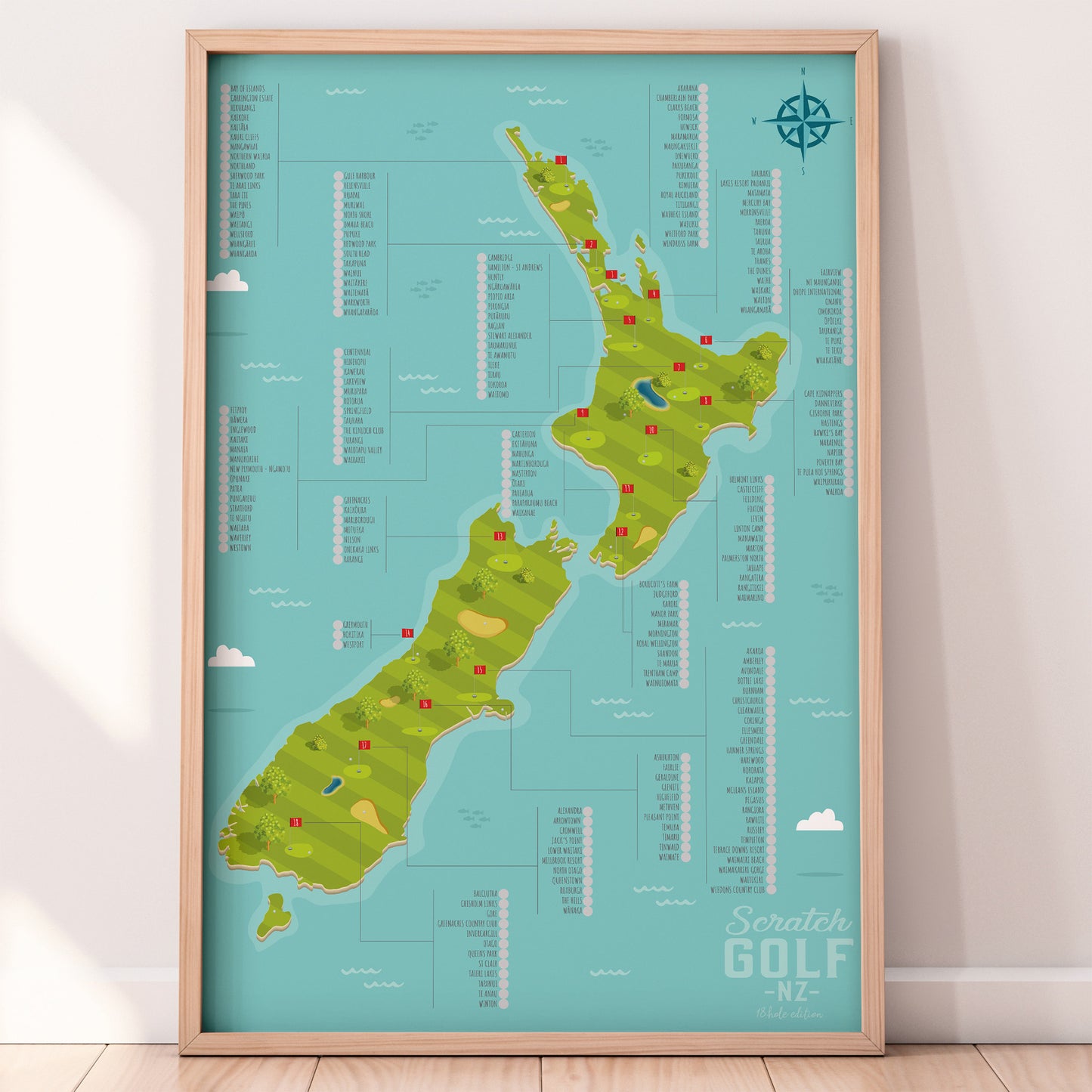18 Hole Golf Scratch Map - Scratch Golf NZ