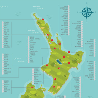 18 Hole Golf Scratch Map - Scratch Golf NZ