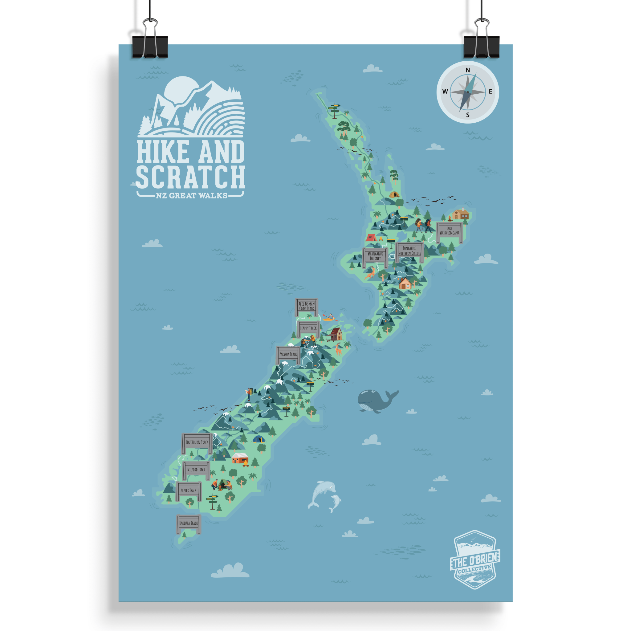 Scratch Map Adventure Hike Scratch Map - Hike and Scratch Great Walks NZ – NZ Scratch Maps