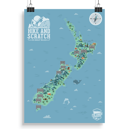 Hike Scratch Map - Hike and Scratch Great Walks NZ