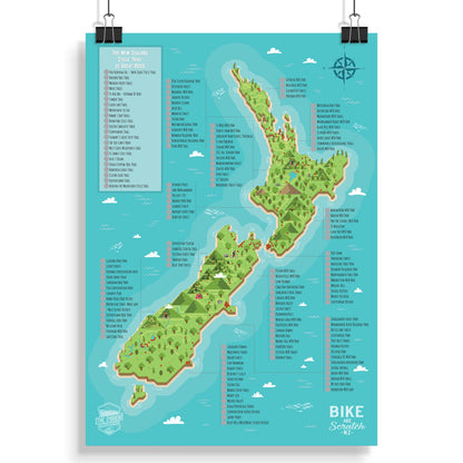 Biking Scratch Map NZ
